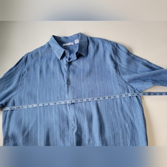 Cubavera Linen Blend Button Down Men's Shirt Blue XXL - Picture 8 of 9